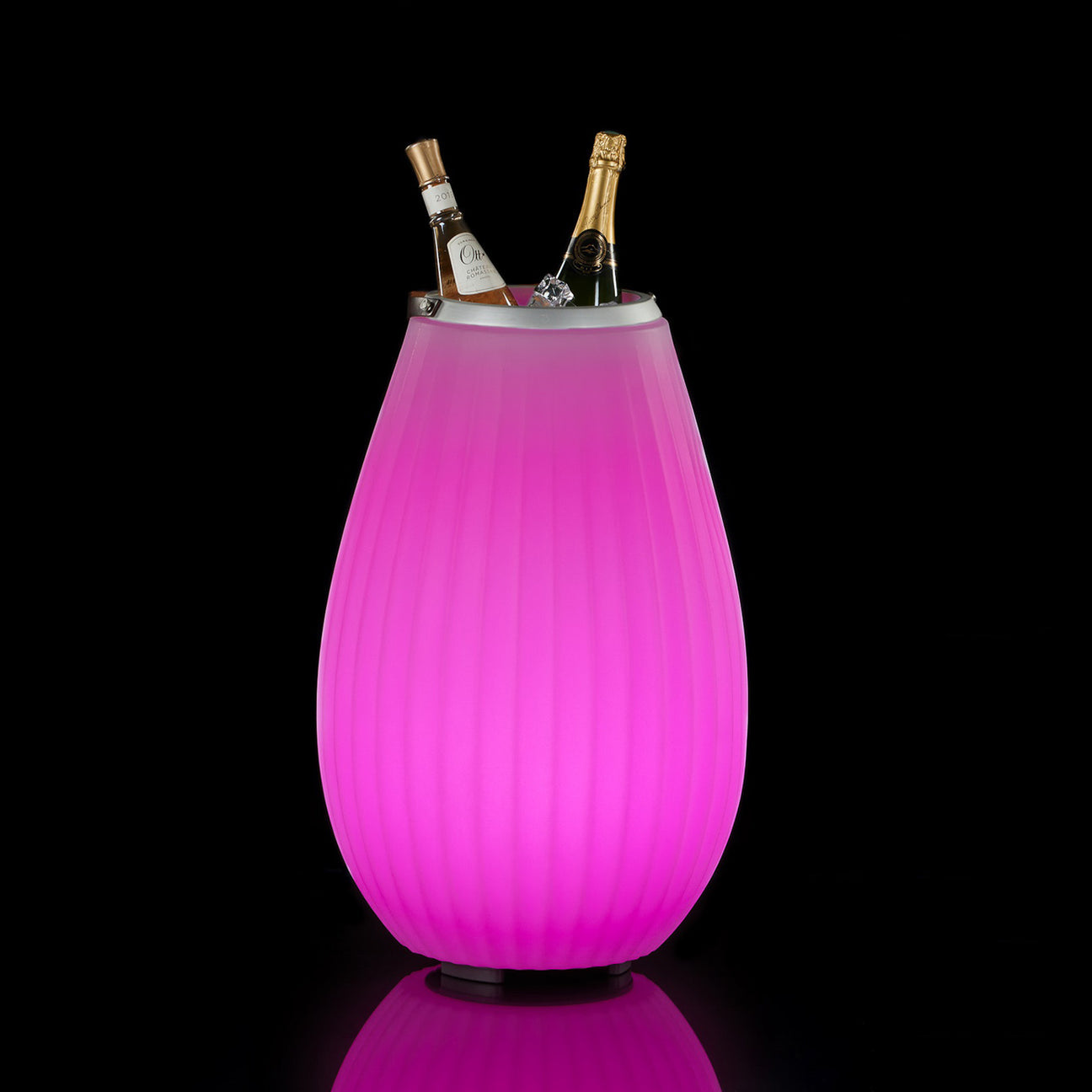 Bluetooth Lautsprecher Joouls 50  Streifendesign mit Licht in 9 wechselbaren Farben Getränkekühler