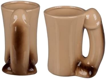 Tasse Kaffeebecher - für die andere Art von Frühstück - Porzellan-Becher mit Henkel in Form des Mannes bestes Stück
