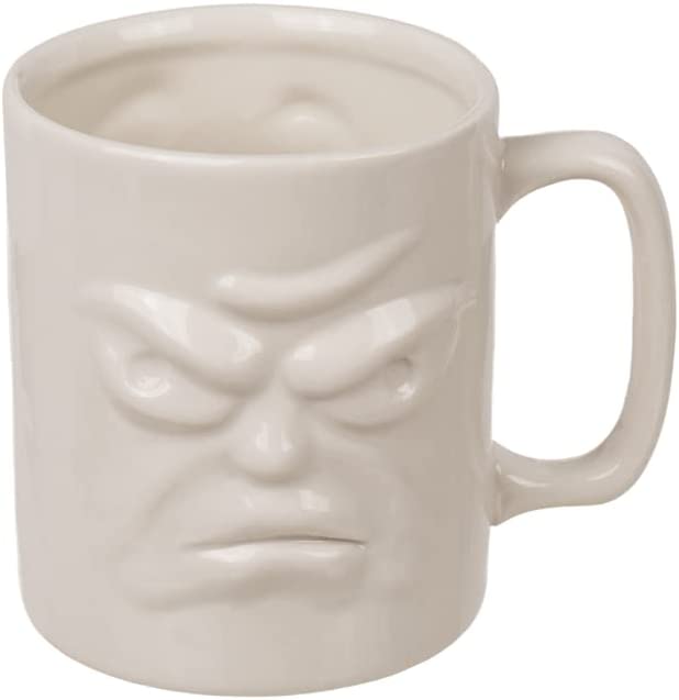 Tasse Kaffeebecher mit Henkel mit 2 verschiedenen 3D Gesichter Fröhlich oder Mürrisch eine Stimmungstasse