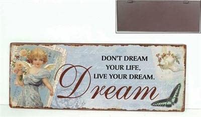 Blechschild 39x15cm - Lebensweisheiten - Don´t dream your Life, Live your Dream