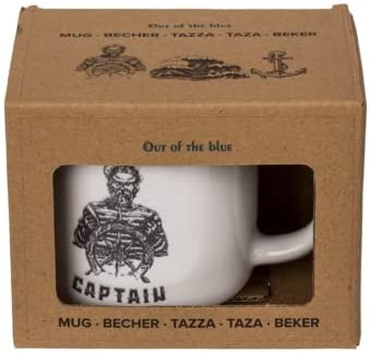Tasse Emaille Becher Kaffeebecher im Geschenkkarton - Motiv für Maritime & Meer Fans - Seemann Kapitän