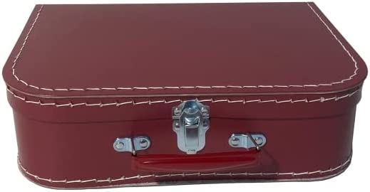 Geburtstagskoffer - Geschenkekoffer - Kinderkoffer - Martoli Pappkoffer Bordeaux-ROT 20x14,5cm