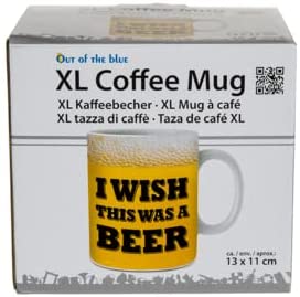Tasse Kaffeebecher mit Motiv für den begeisterten Biertrinker - I wish This was a Beer - in Geschenkbox