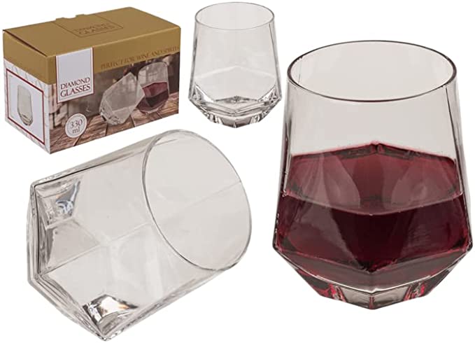 Diamond Whisky Glas 2erSet 330 ml Füllmenge im modernen Look Glaswaren für feine Tropfen
