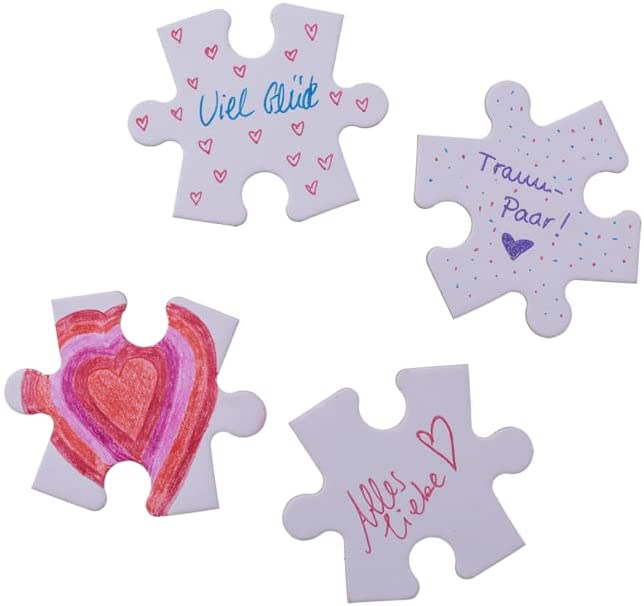 Herz Puzzle 80 beschriftbare Teile im Geschenkkarton Hochzeit Liebesbotschaft