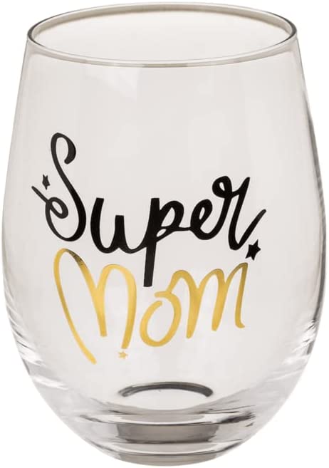 Bierglas Weinglas 2erSet - Super Mom & Cool Daddy - 100% Glas, 7x9cm 2-teilig, in Geschenkbox