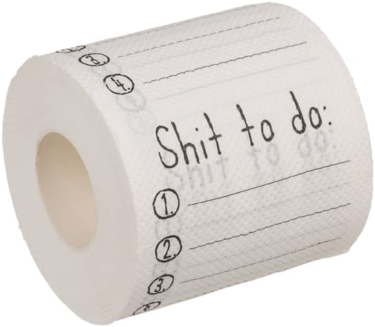 Toilettenpapier mit Aufdruck Shit to do 30m Länge Klopapier WC Papier