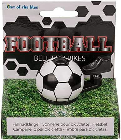 Fahrradklingel Fahrradglocke - Fußballglocke mit Fußballschuh - Timbre De Bicicleta Klingel, schwarz und weiß, ca. 4cm im DM