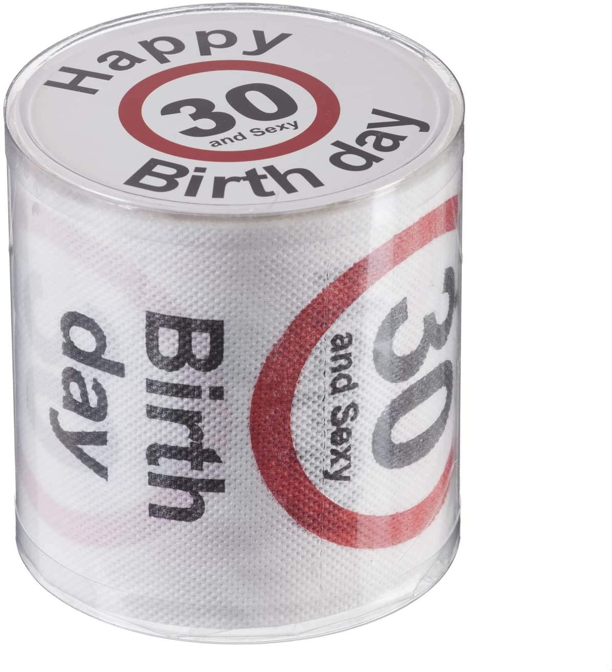 Geburtstag Toilettenpapier mit Aufdruck Verkehrszeichen Happy Birthday 30 and Sexy - Klopapier WC-Papier