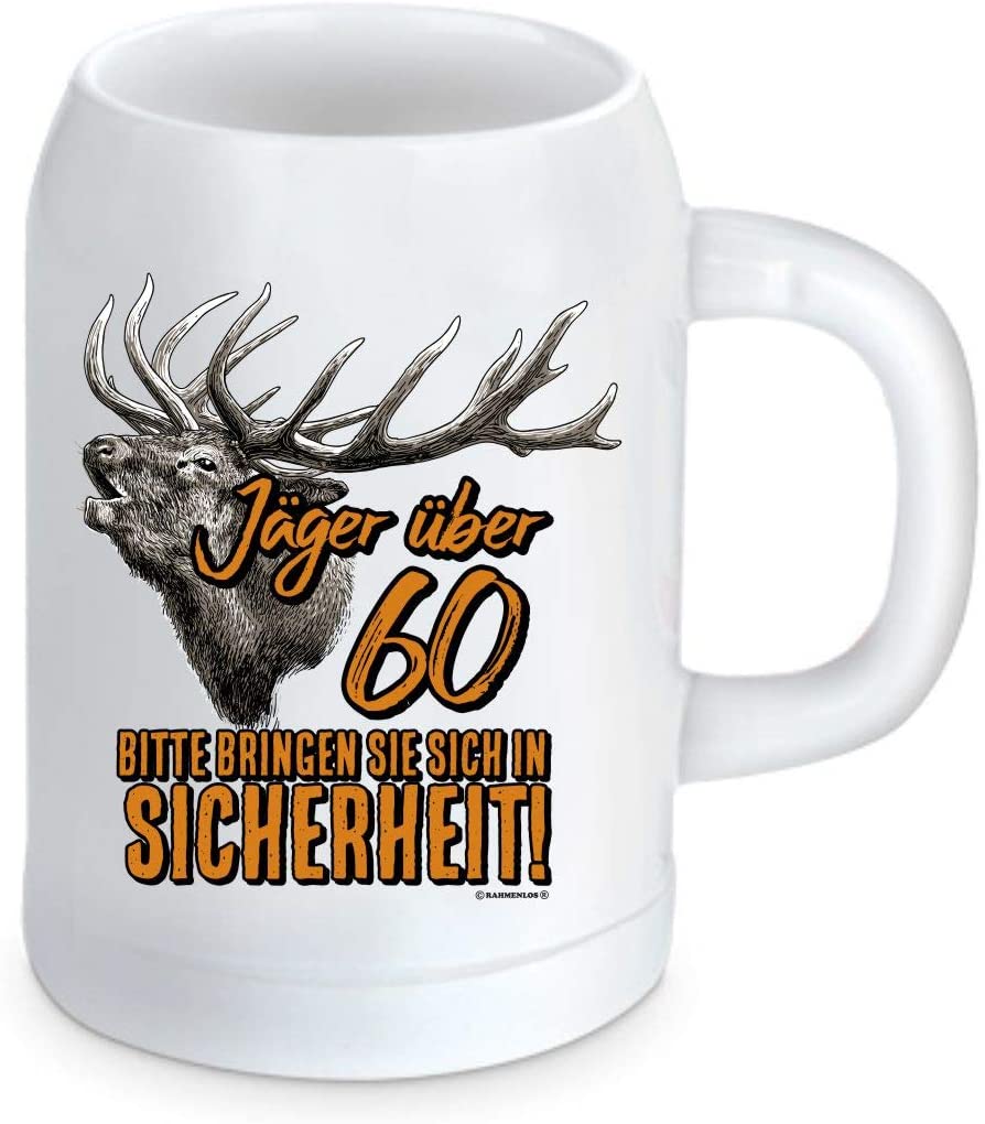 Bierkrug Keramik Jäger Jagd