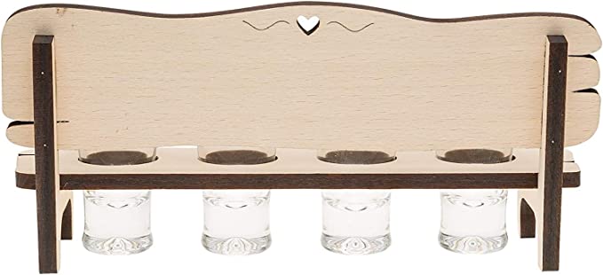 Schnapsbank mit Gravur mit 4 Gläsern Schnapslatte mit Spruch EIN Schnäpschen In Ehren kann dir niemand verwehren