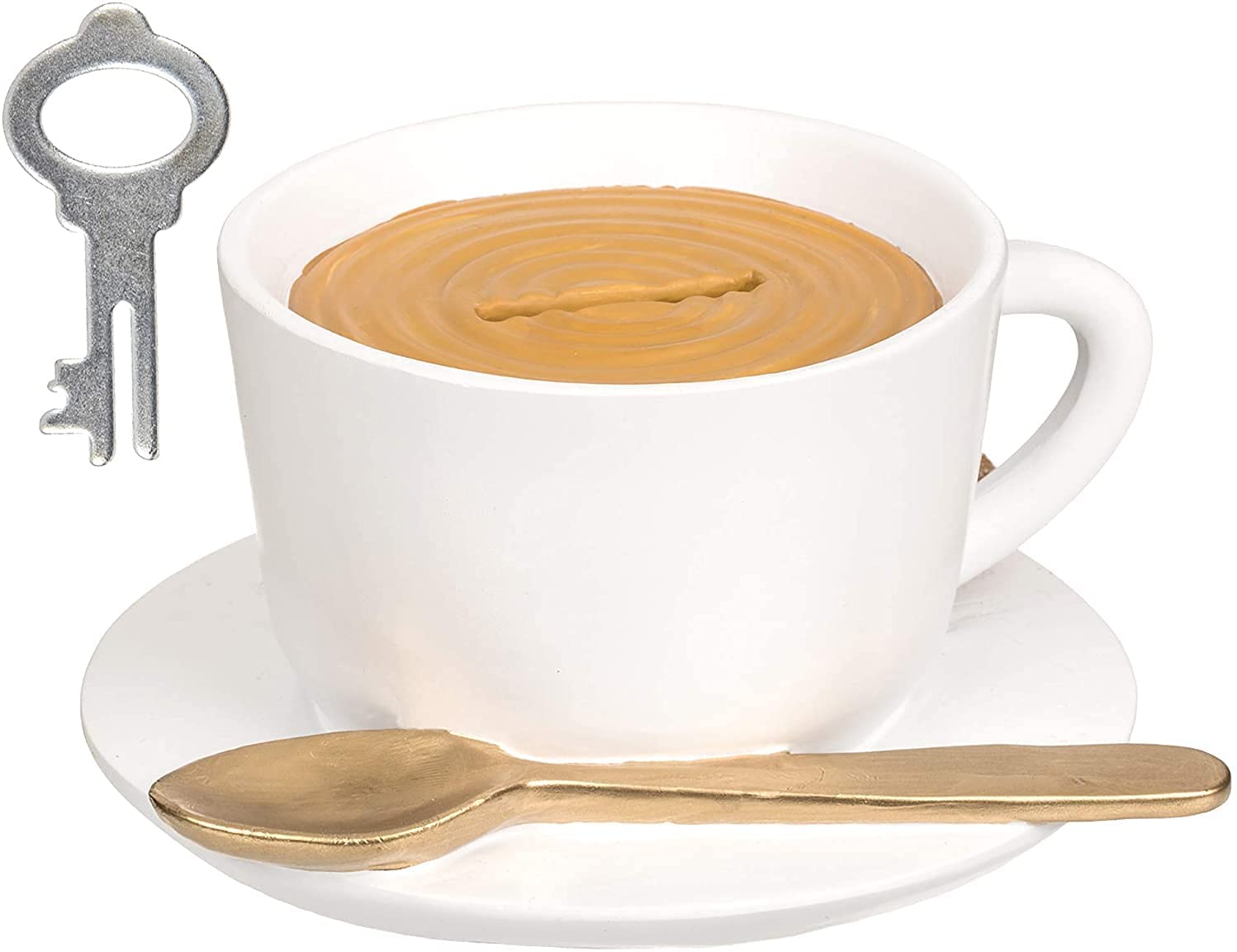 Spardose Kaffeekasse - Kaffeetasse mit Löffel und Keks