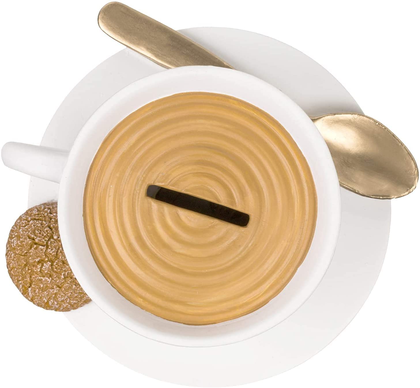 Spardose Kaffeekasse - Kaffeetasse mit Löffel und Keks