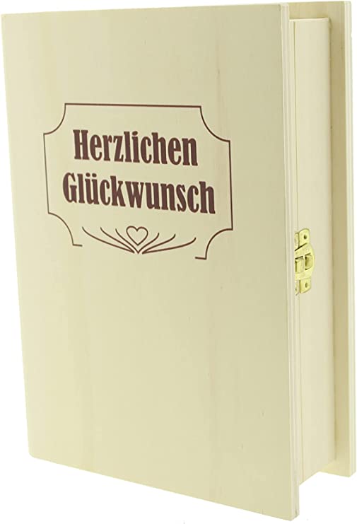 Schnapsgeschenk - Schnapsbibel - Herzlichen Glückwunsch mit 3x100ml Flaschen SCHNAPS (Williams/Haselnuss/Himbeergeist)
