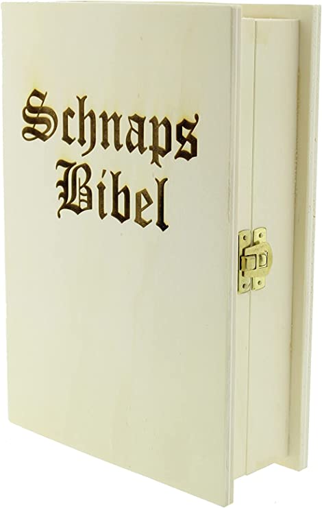 Schnapsgeschenk - Schnapsbibel mit 3x100ml Flaschen LIKÖR (Marillenlikör/Himbeerlikör/Zirbenlikör)