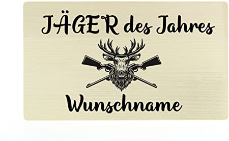 Jäger Jagen Wunschname Hirsch Gewehr