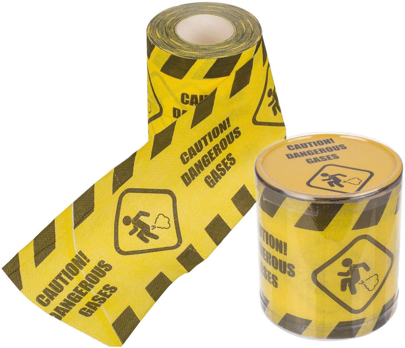 Toilettenpapier mit Aufdruck - Caution! Dangerous Gases in Gelb/Schwarz - Klopapier WC-Papier