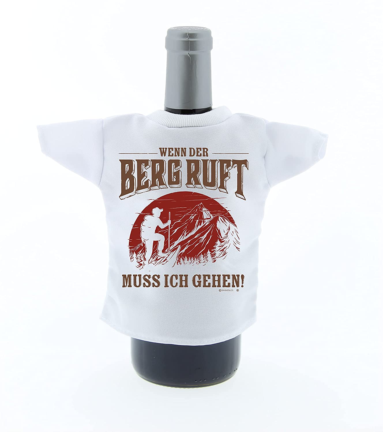 Flaschen Deko MiniTshirt für den Bergsteiger  Wenn der Berg Ruft muss ich gehen