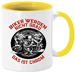 Tasse Kaffeebecher für aktive und begeisterte Motorradfahrer Biker werden nicht Grau