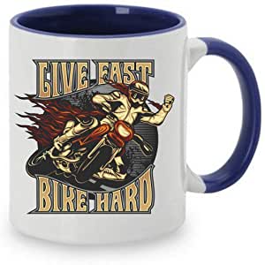 Tasse Kaffeebecher für aktive und begeisterte Motorradfahrer Live Fast Bike Hard
