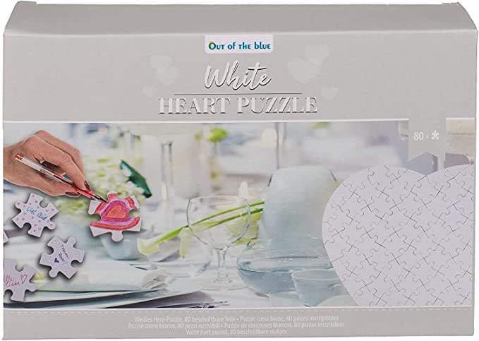 Herz Puzzle 80 beschriftbare Teile im Geschenkkarton Hochzeit Liebesbotschaft