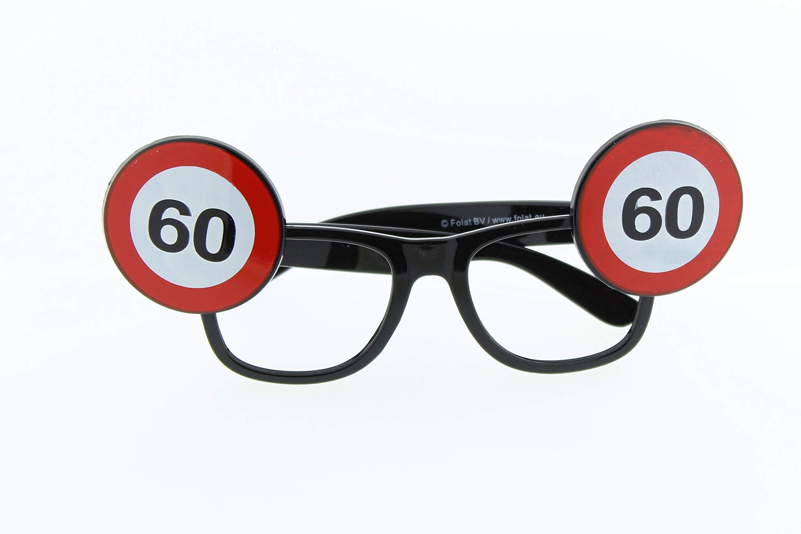 Sonnenbrille Gag Brille zum Geburtstag im Verkehrszeichenformat Jahreszahl 60