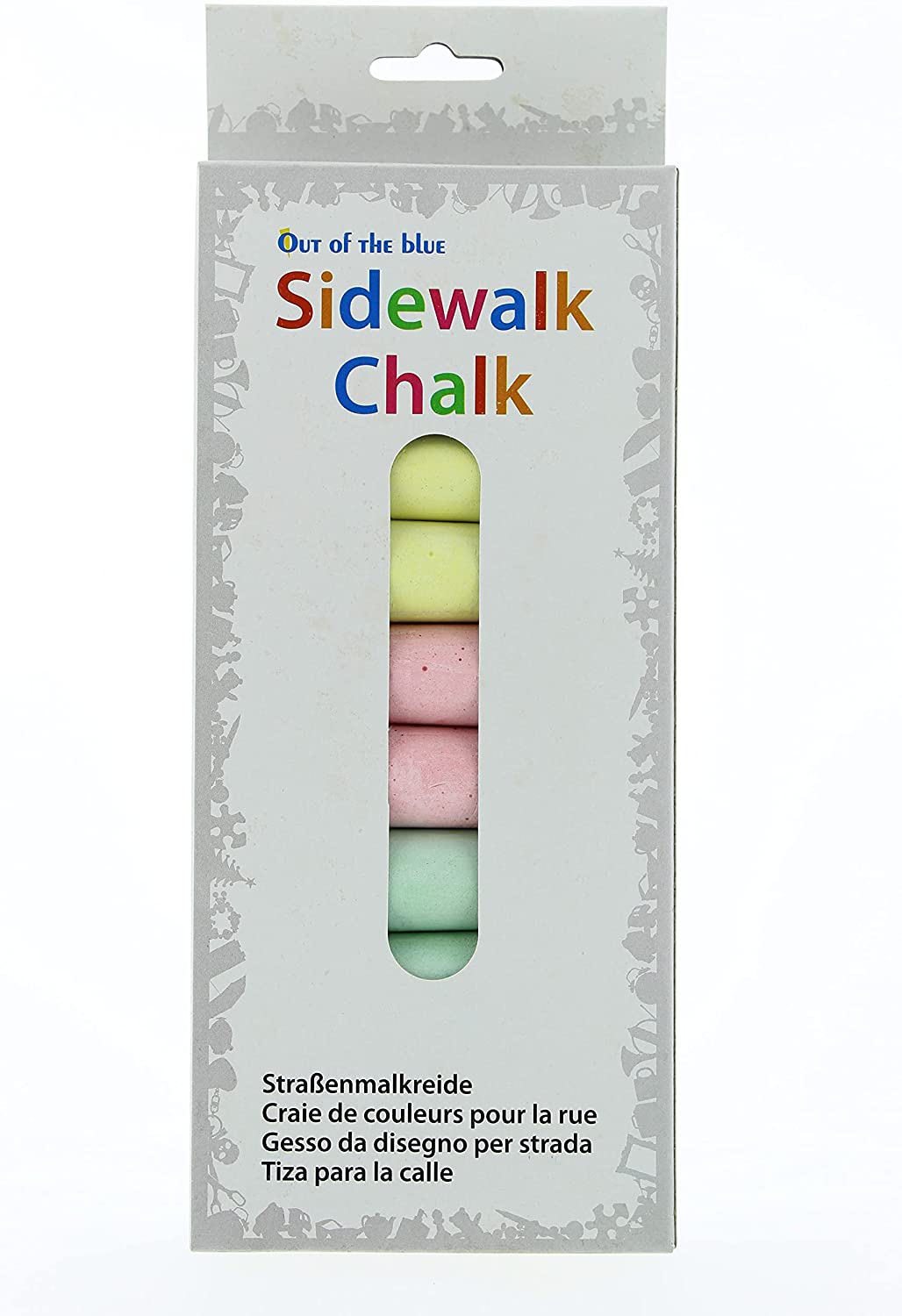 Sidewalk Chalk - Straßenkreide, Straßenmalkreide für Kinder, 5 Stangen, farbig sortiert, zum Bemalen von Asphalt und Pflasterflächen