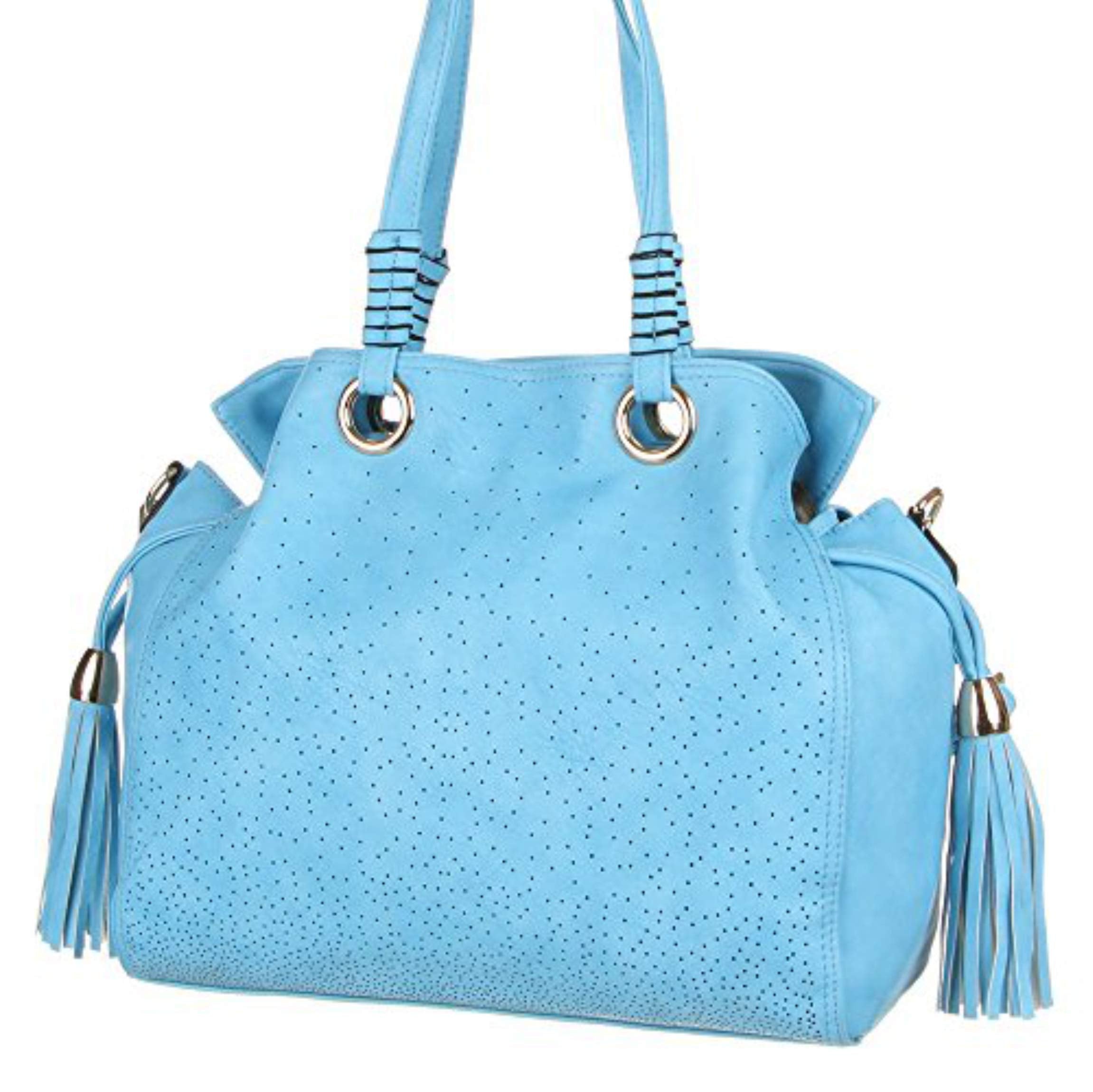 Handtasche - Schulterhandtasche Synthetik in hochwertiger Lederoptik TA-H-8021 Damen Tasche Henkeltasche Schultertasche Umhängetasche (Blue)