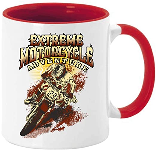 Tasse Kaffeebecher für aktive und begeisterte Motorradfahrer Biker Motogross