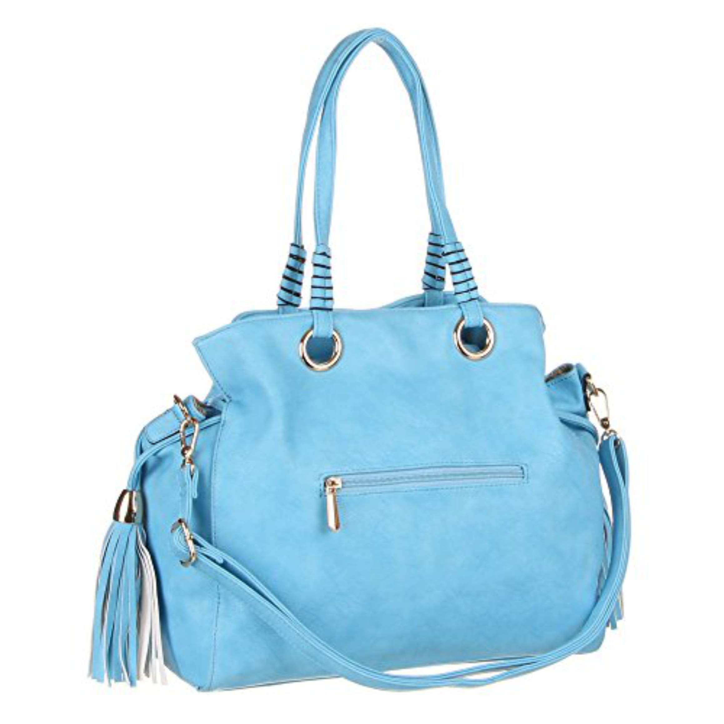 Handtasche - Schulterhandtasche Synthetik in hochwertiger Lederoptik TA-H-8021 Damen Tasche Henkeltasche Schultertasche Umhängetasche (Blue)