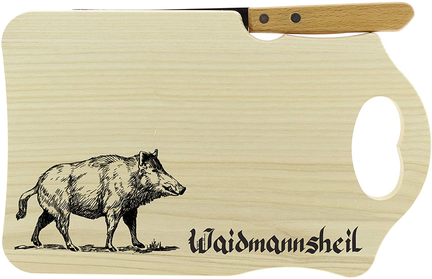 Schneidbrett Messer Wildschwein