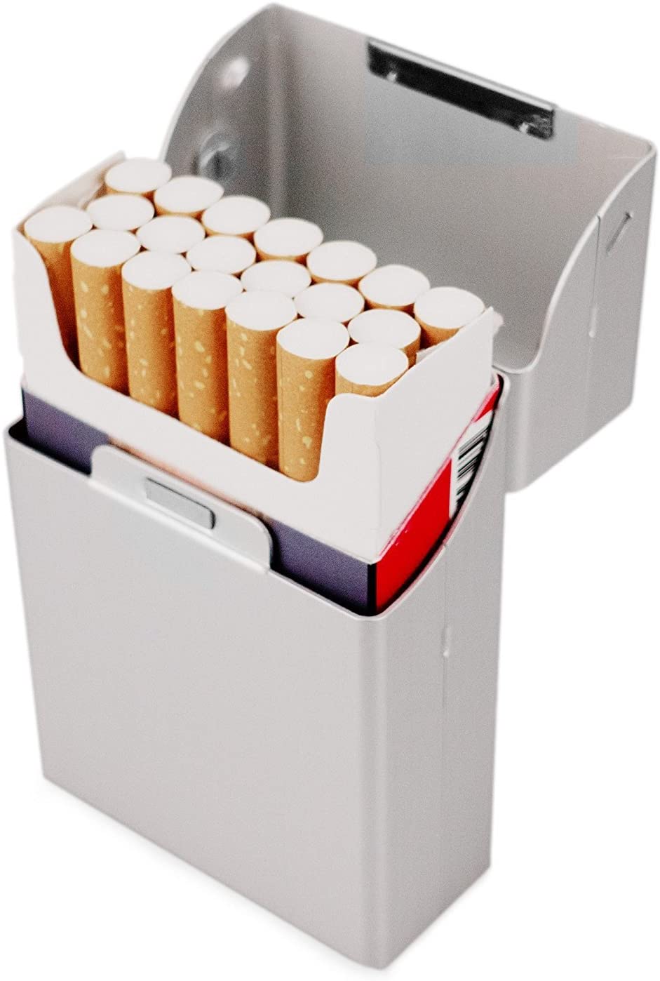 Leichtes Zigaretten ETUI aus Aluminium mit Magnetverschluss für 20er Standard Viking´s World Never Ending Love