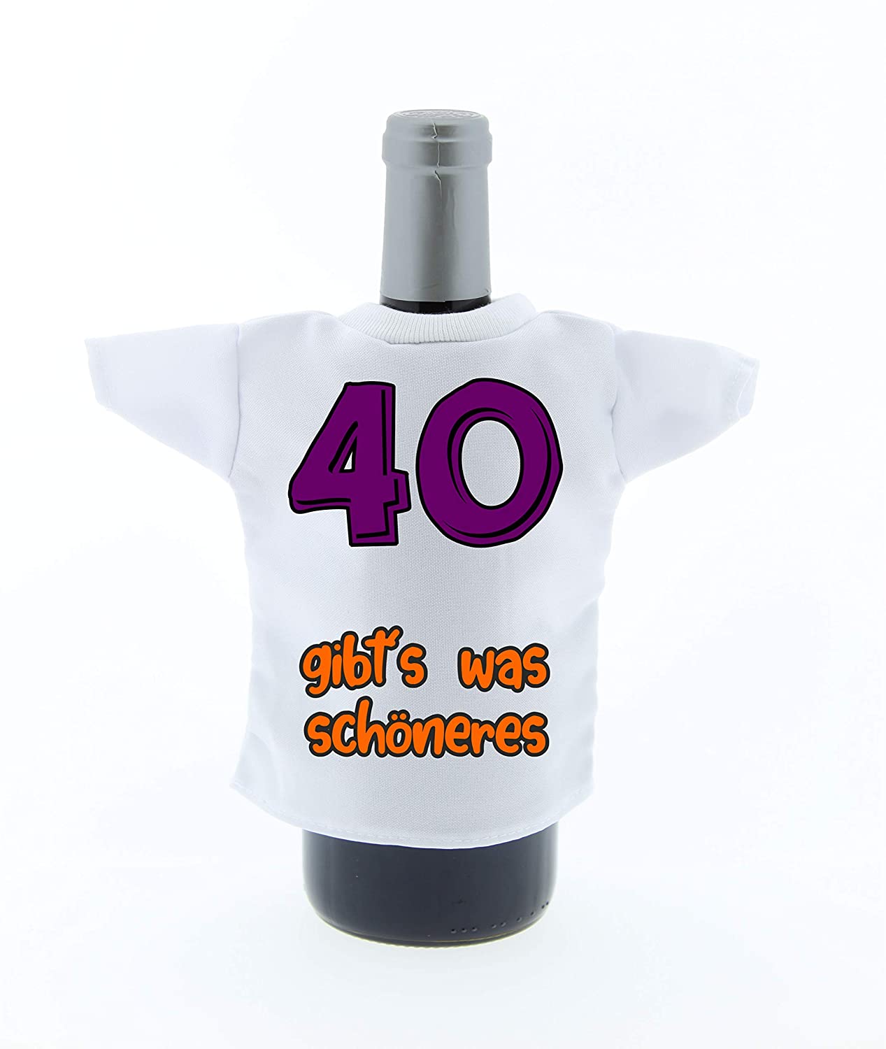Flaschen Shirt Deko Mini Tshirt zum Geburtstag mit Aufdruck 40 gibt es was schöneres