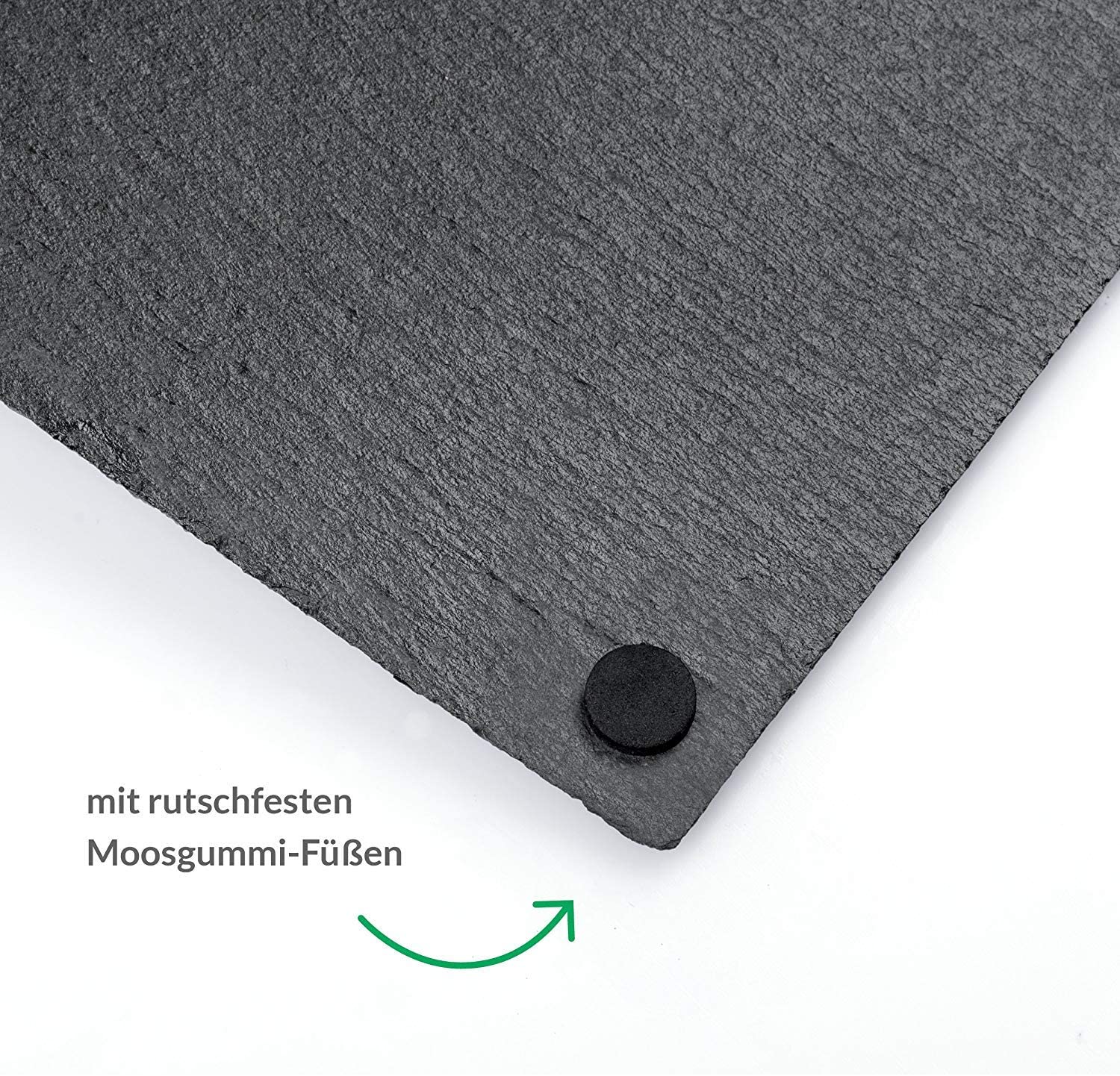 Schieferstein - Tafel Platte QUERKANT aus Schieferstein Natur belassen Größe 30cmx20cm + Kreidemarker