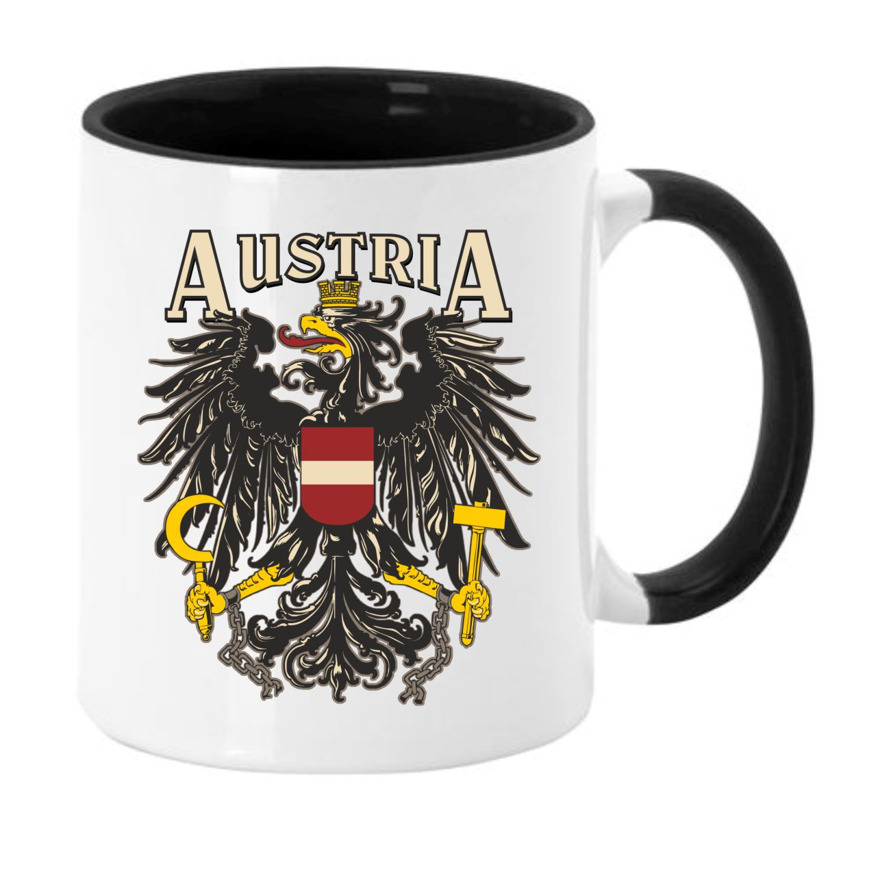 Tasse Kaffeebecher mit Motiv Spruch Austria Design